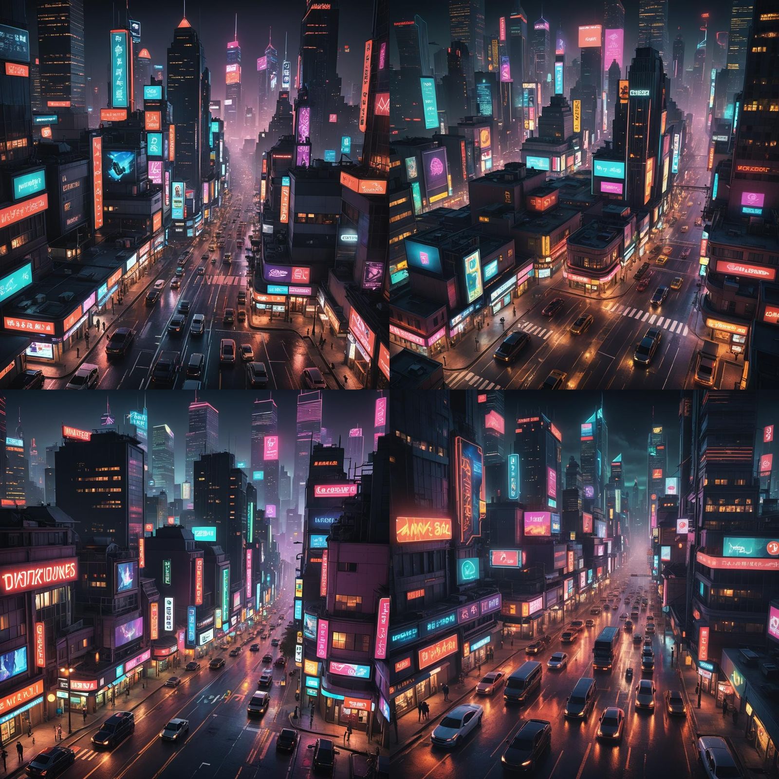 In a neon lit city at night. Eerie.