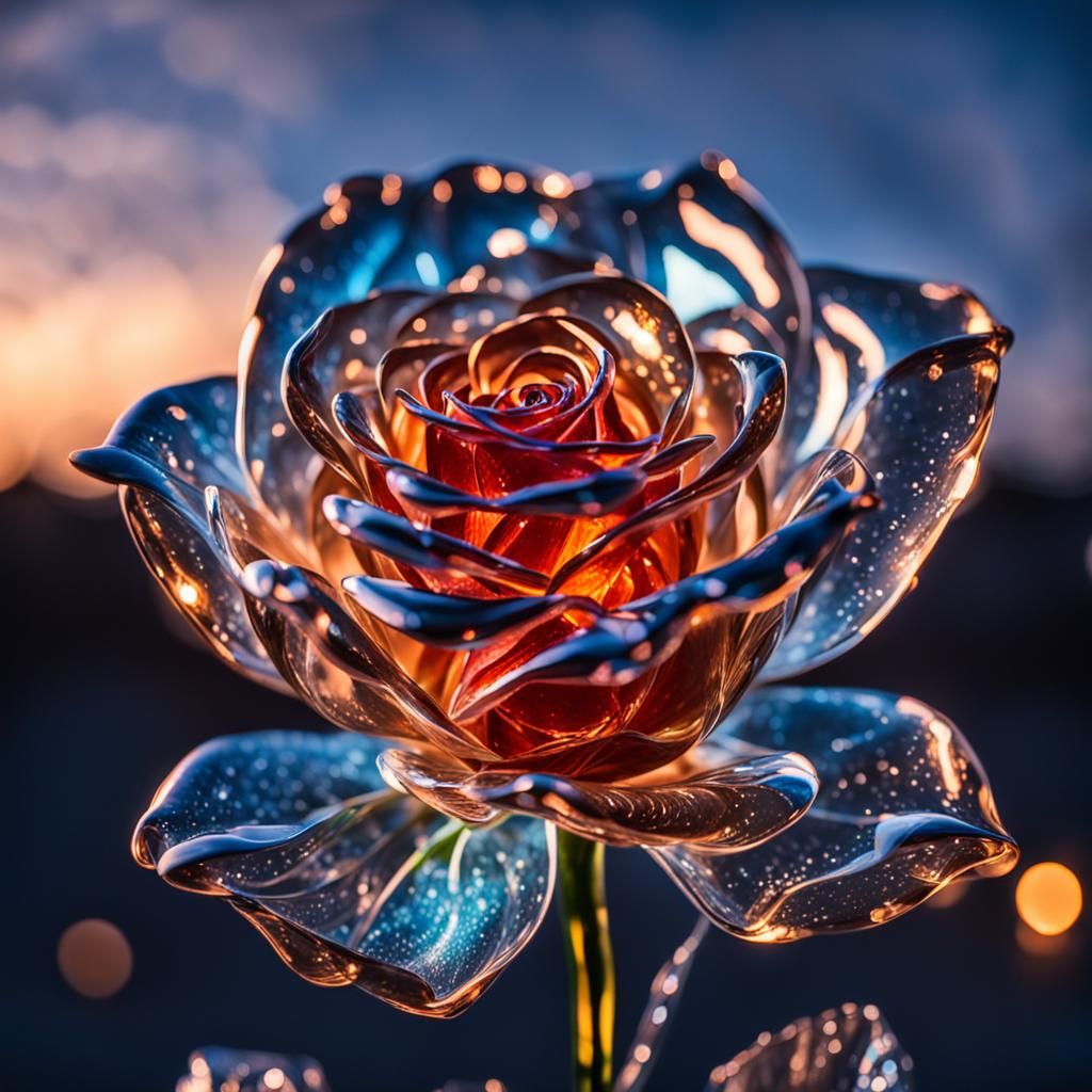 Dazzling Glass Rose - AI Generated Artwork - NightCafe Creator