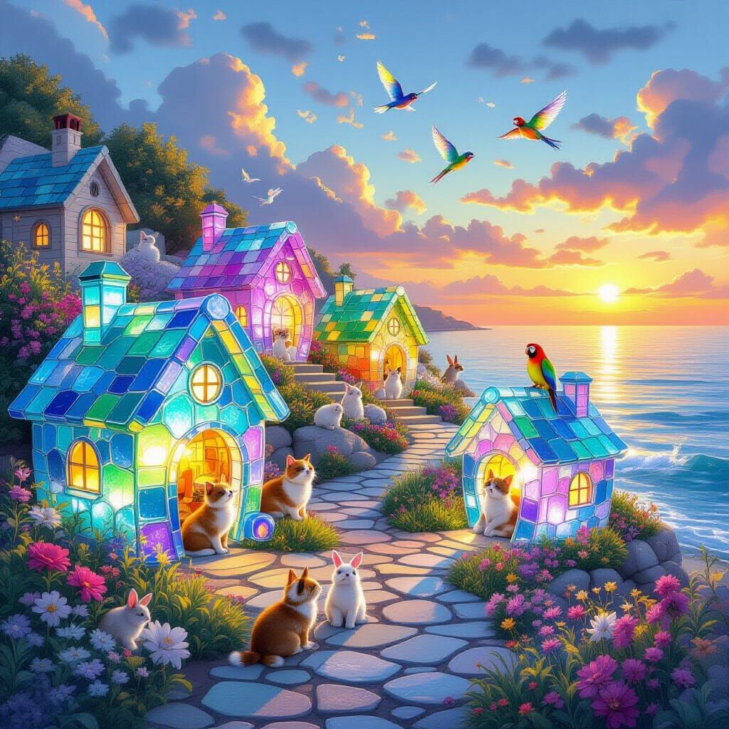 Sea Glass Pet Village: A Magical Coastal World of Animals 🌊🐾✨Tag a pet lover who’d live in this sea ...  by @Pets Army