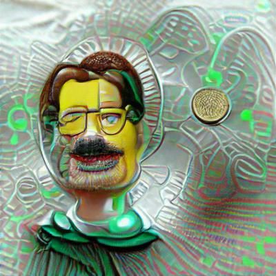 Ned Flanders bitcoins goddess artificial intelligence floati...