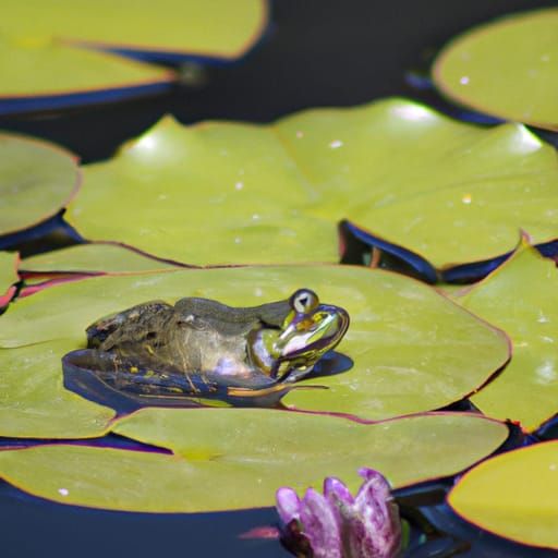 frog on a lily pad - AI Generated Artwork - NightCafe Creator