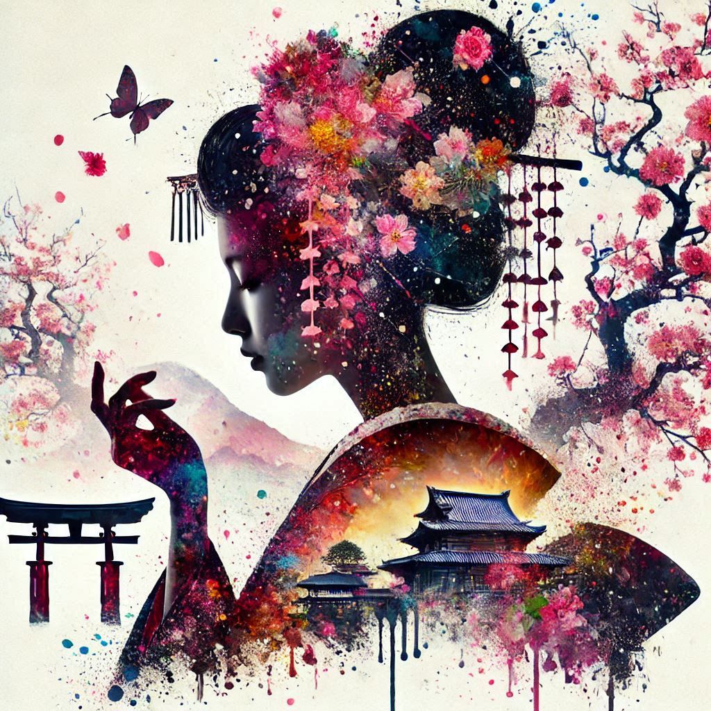 double exposure beautiful fantasy portrait landscape..
