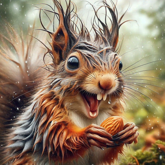 Squirrel and his almond