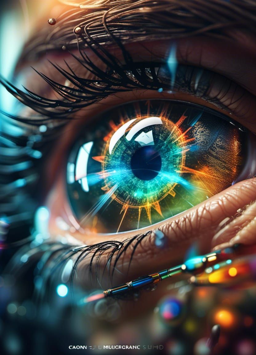 Holographic projection into the eye - AI Generated Artwork - NightCafe ...