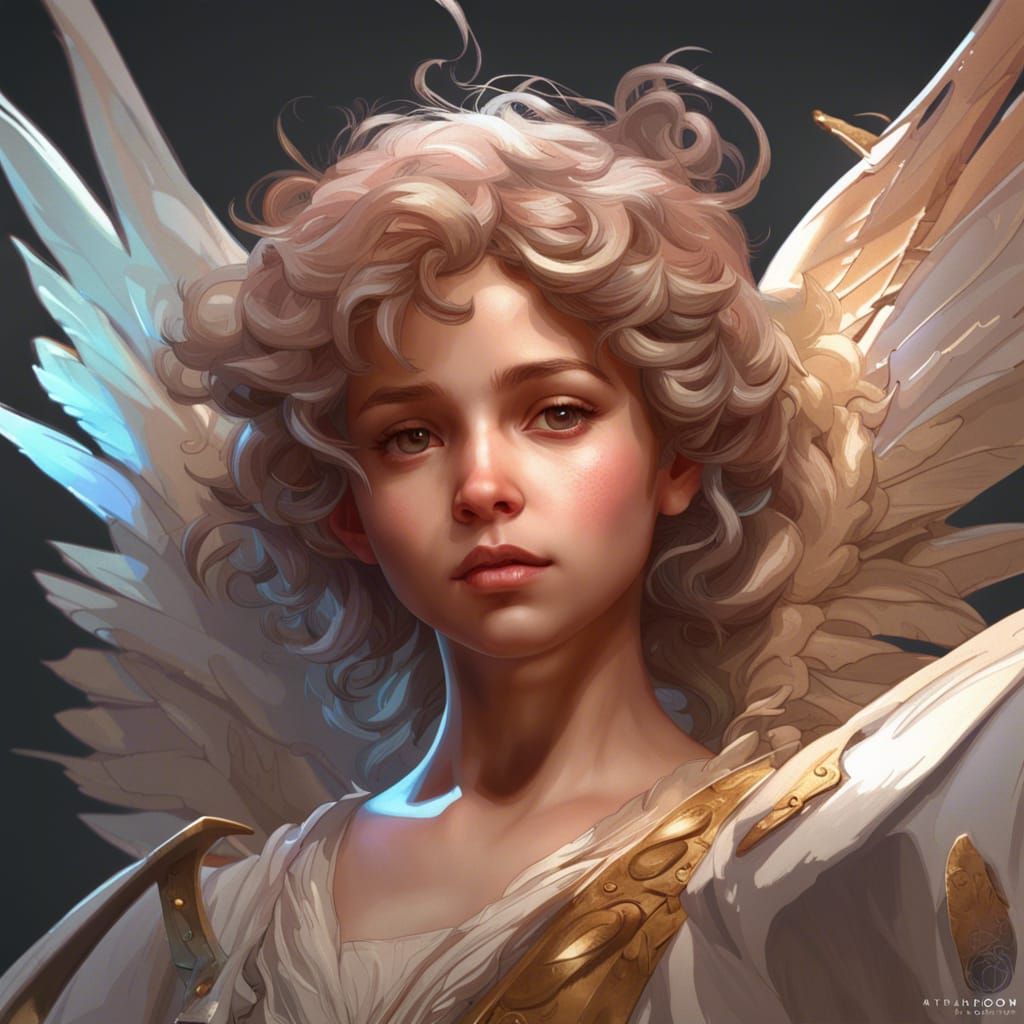 Cherub angel head and shoulders portrait, 8k resolution concept art ...