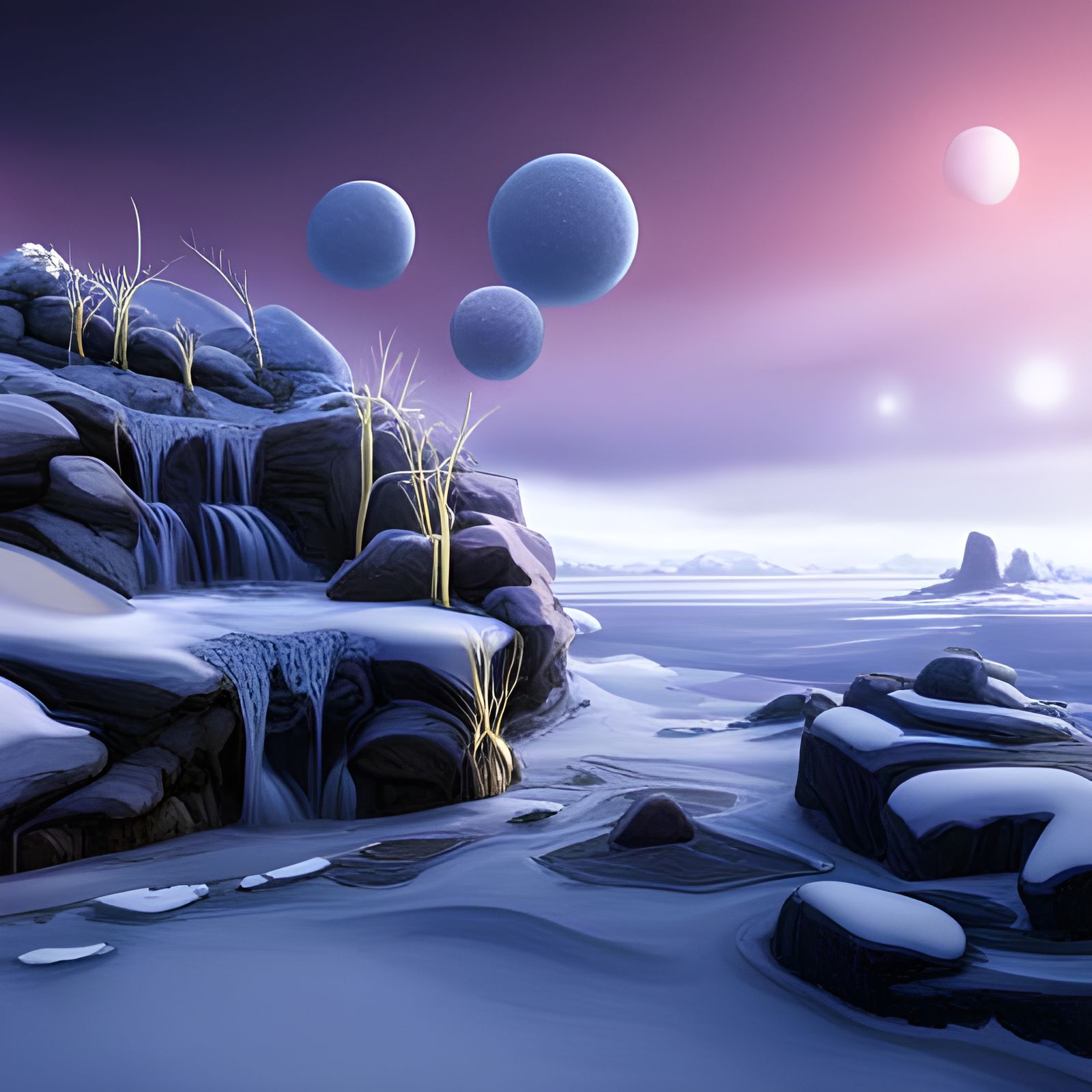 A Snowy Planet Ai Generated Artwork Nightcafe Creator