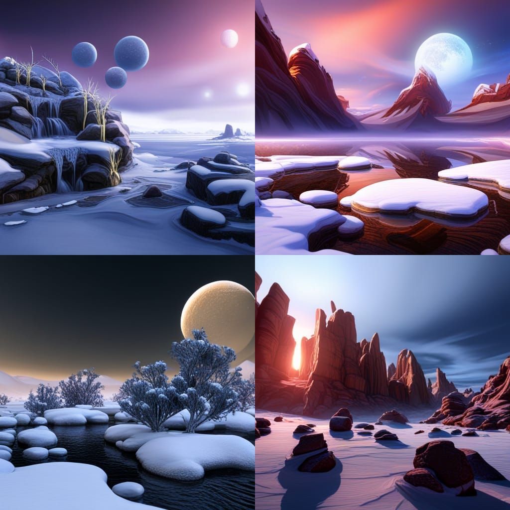 A Snowy Planet Ai Generated Artwork Nightcafe Creator