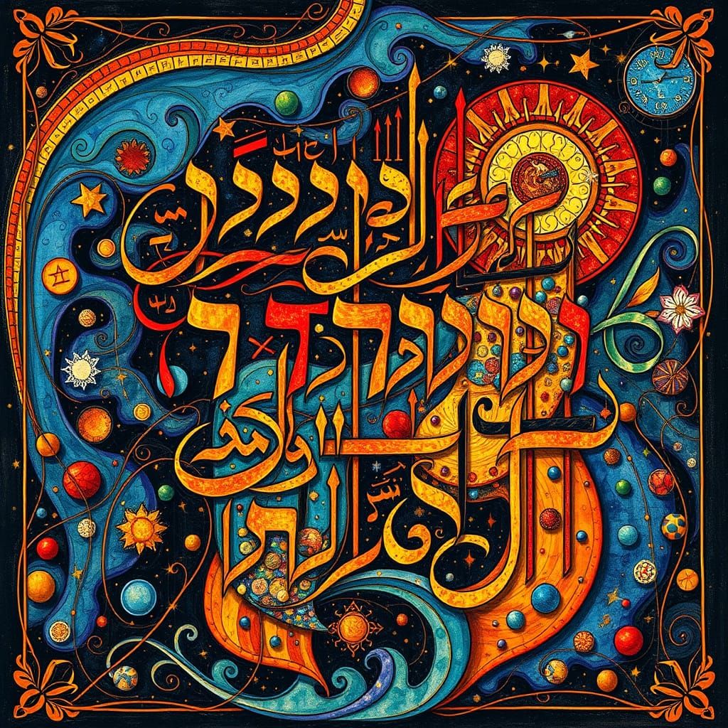 Ethereal Hebrew Calligraphy in Dreamlike Illuminated Style