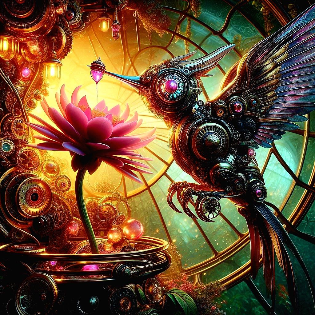 Steampunk hummingbird
