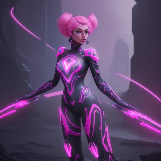 pink power fashion tron - AI Generated Artwork - NightCafe Creator