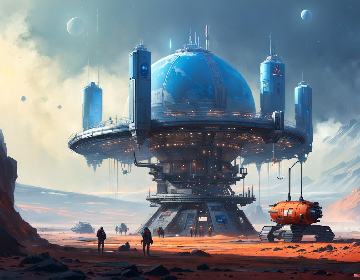 Blue Energy Refuelling Station for Spaceships  by @Katie May