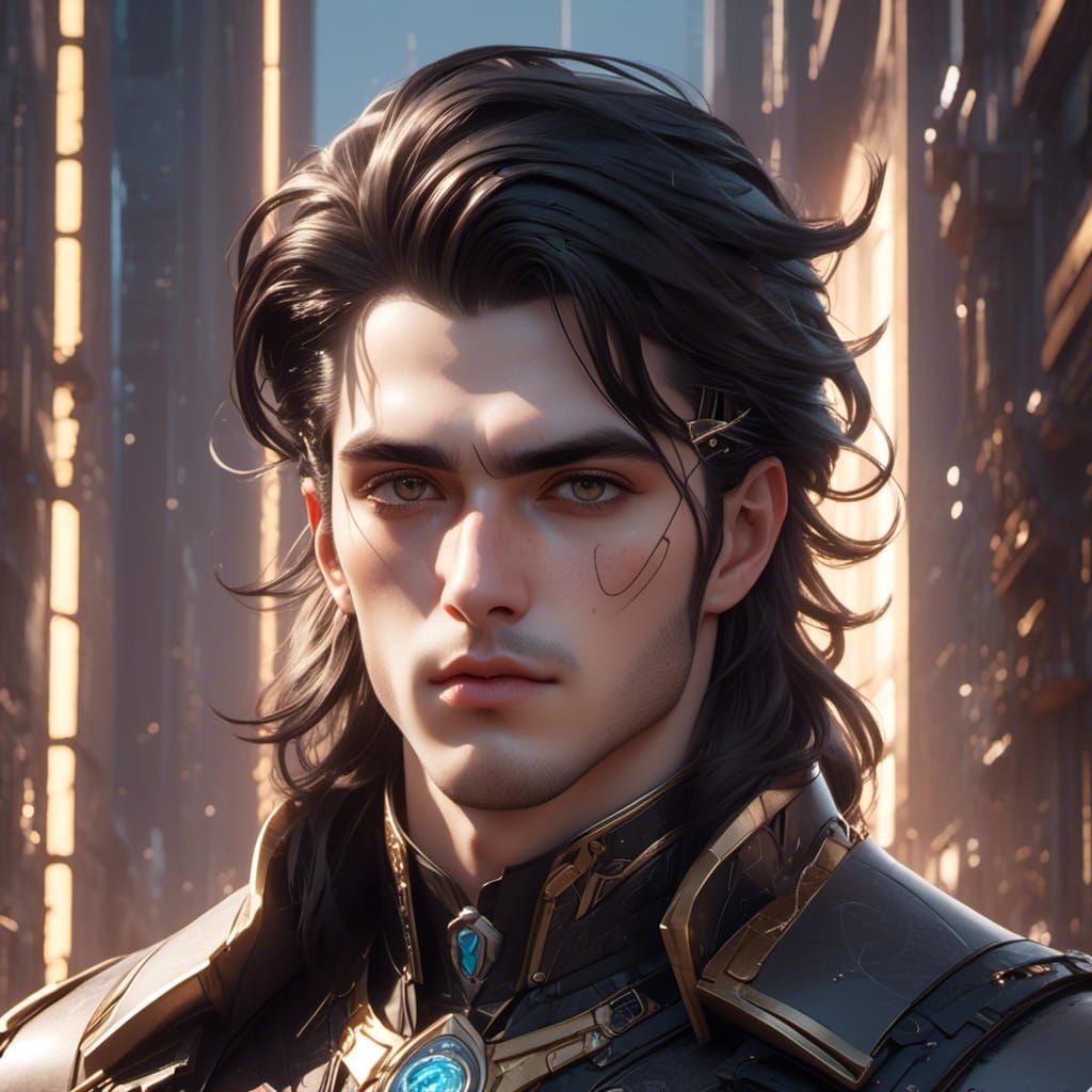 <lora:CUD-Male:1.0> Dark haired male, headshot