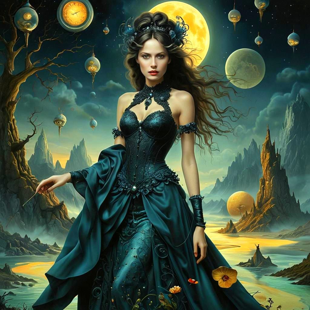 Ethereal Lady in a Surrealistic Dreamscape