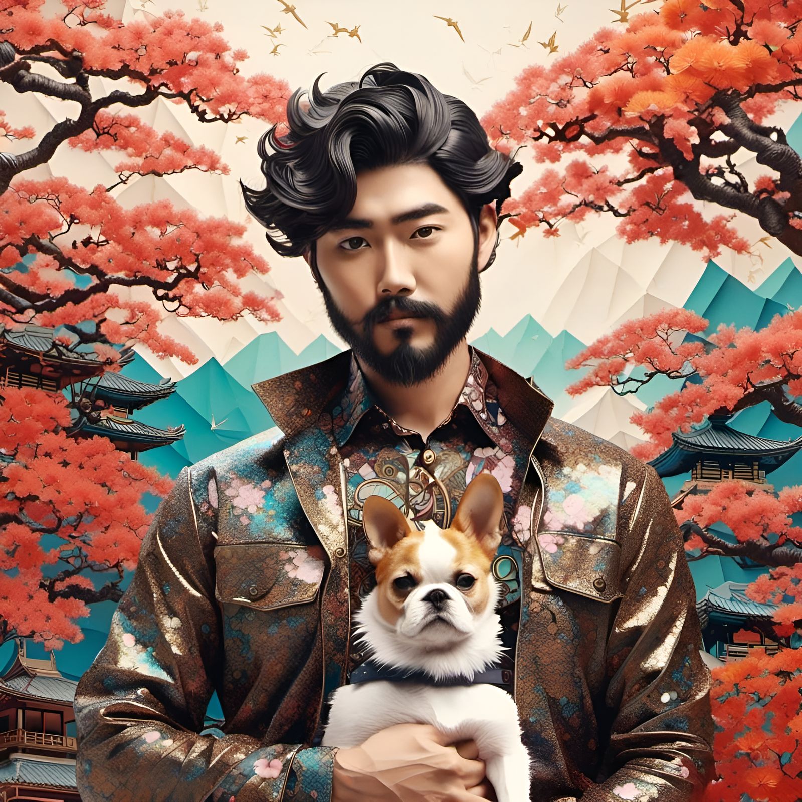 A Hipster with his dog