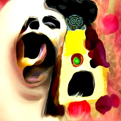Scream in the style of Klimt
