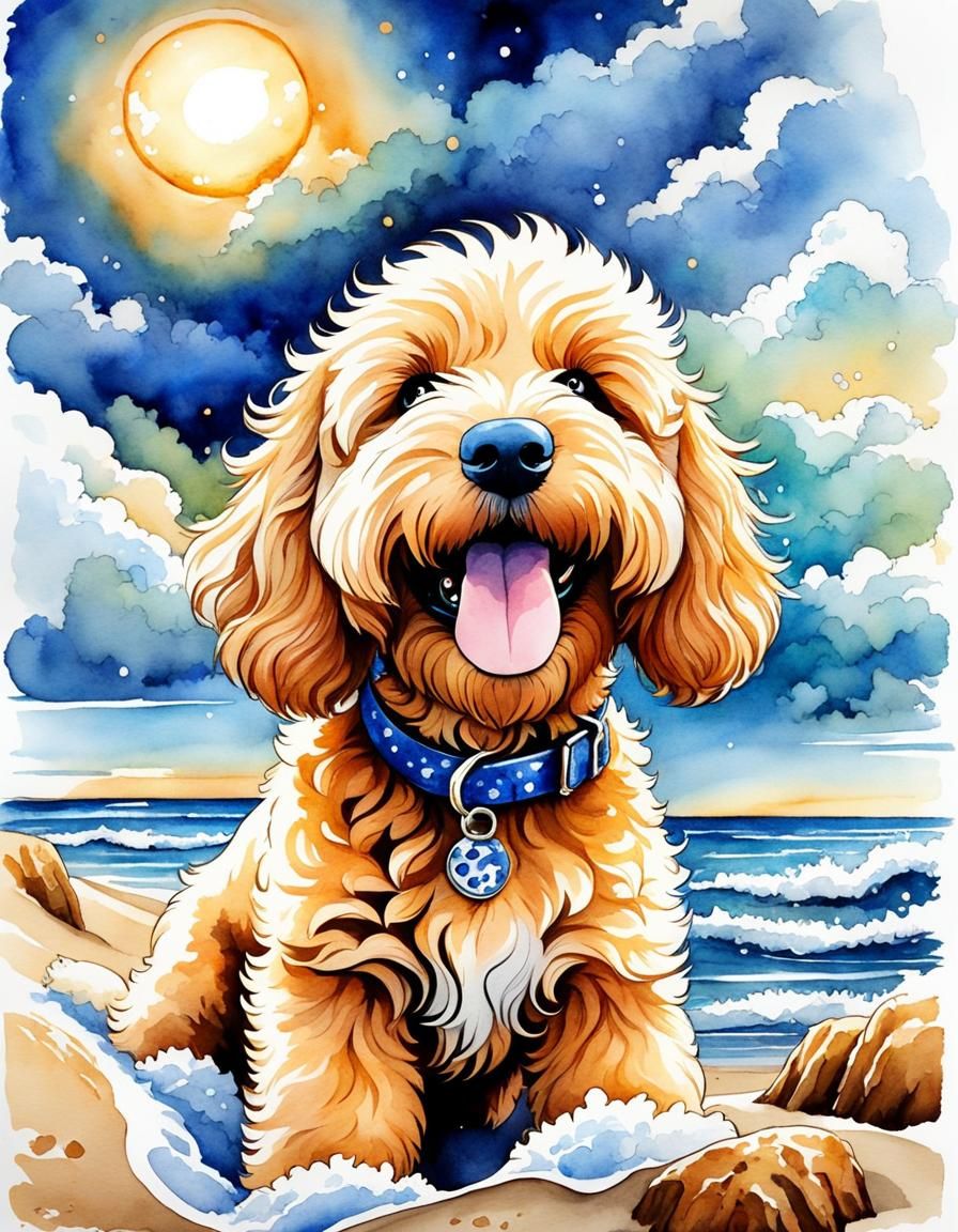 Happy Goldendoodle Day at the Beach