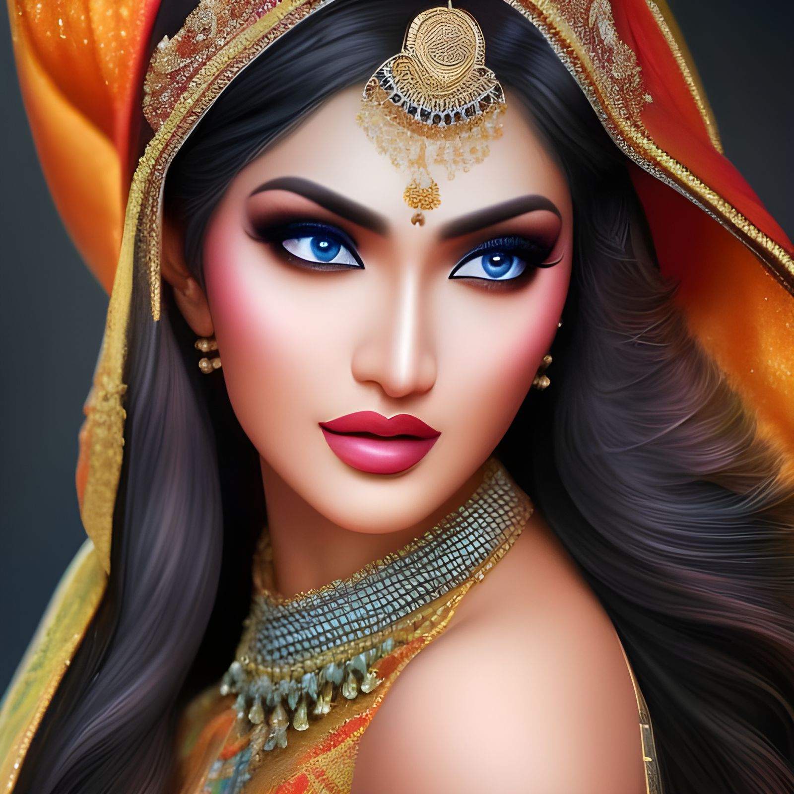 Gorgeous Woman Illustrated - AI Generated Artwork - NightCafe Creator