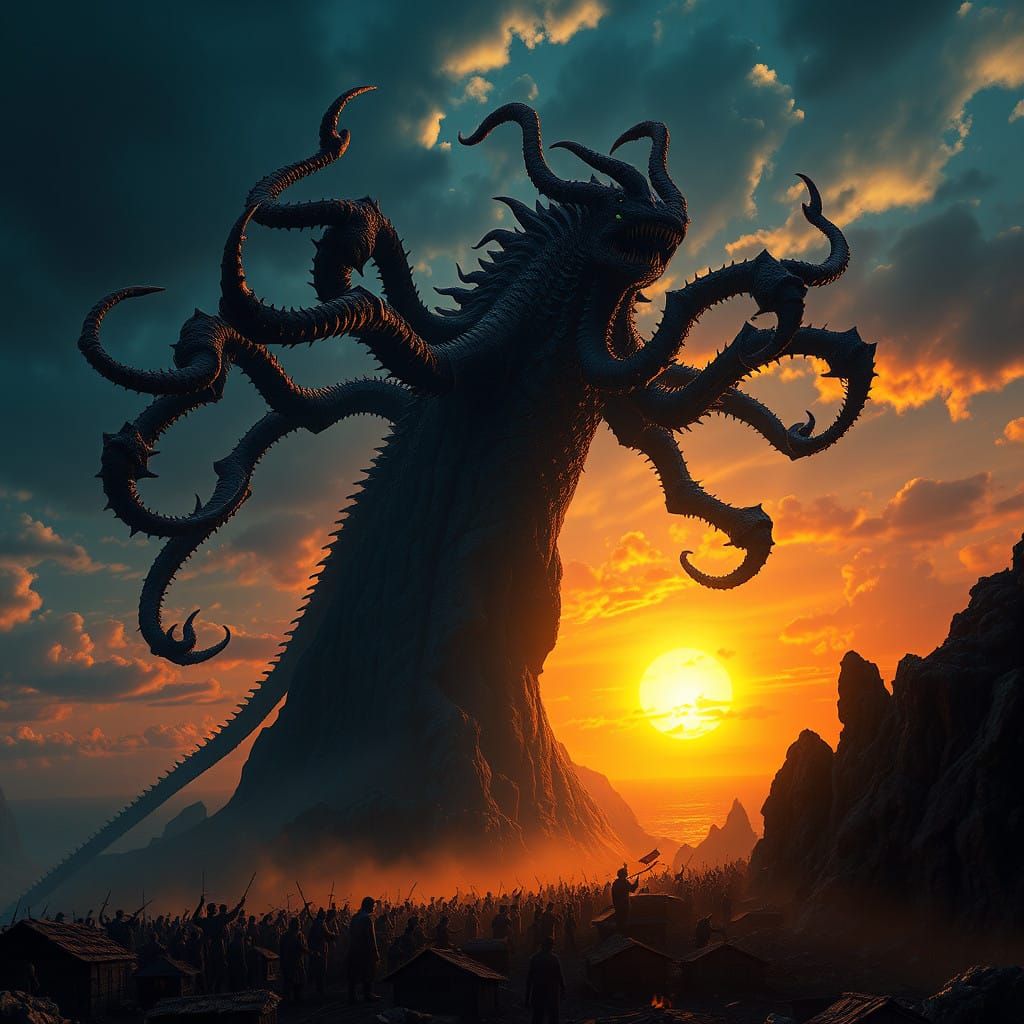 Dark Fantasy Behemoth Rises from the Cliff