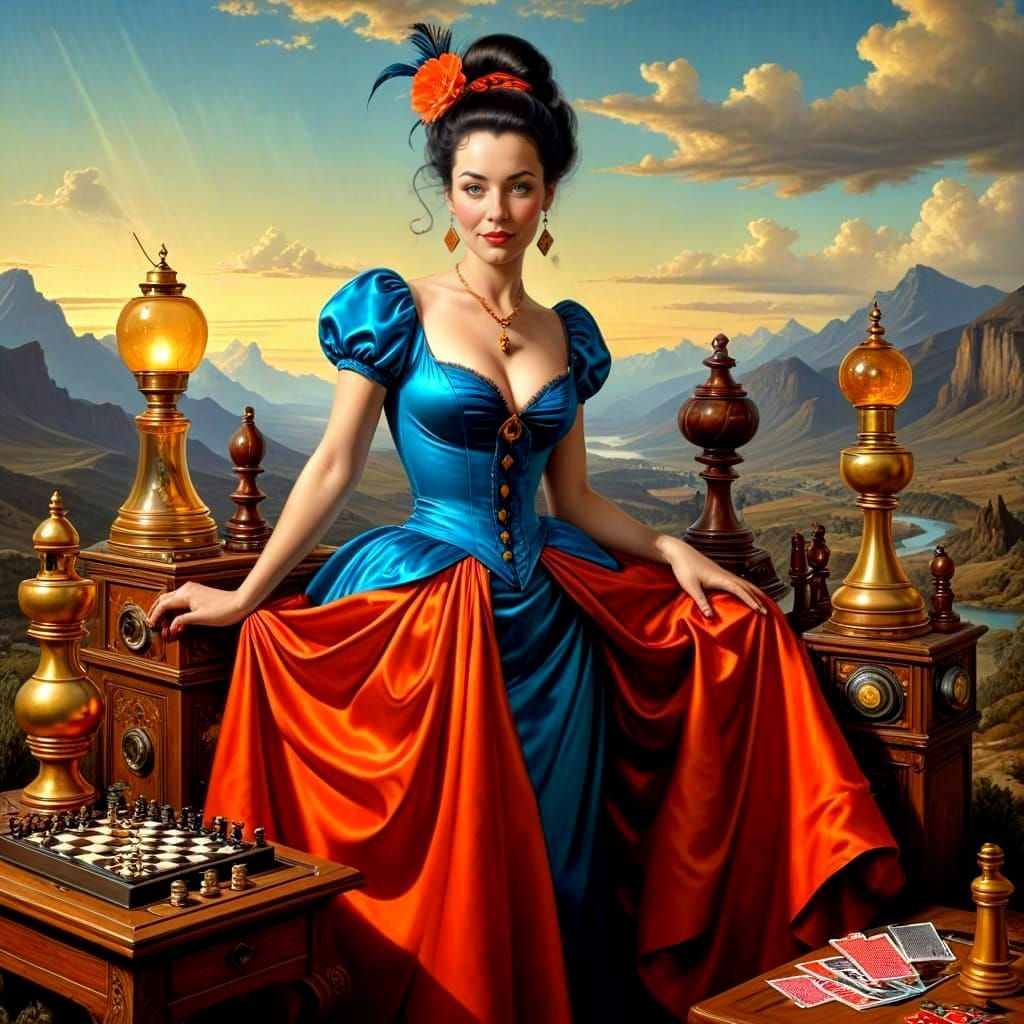 Surreal Woman Portrait in a Fantastic Landscape