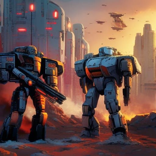 Jump infantry with droid support, city invasion - AI Generated Artwork ...