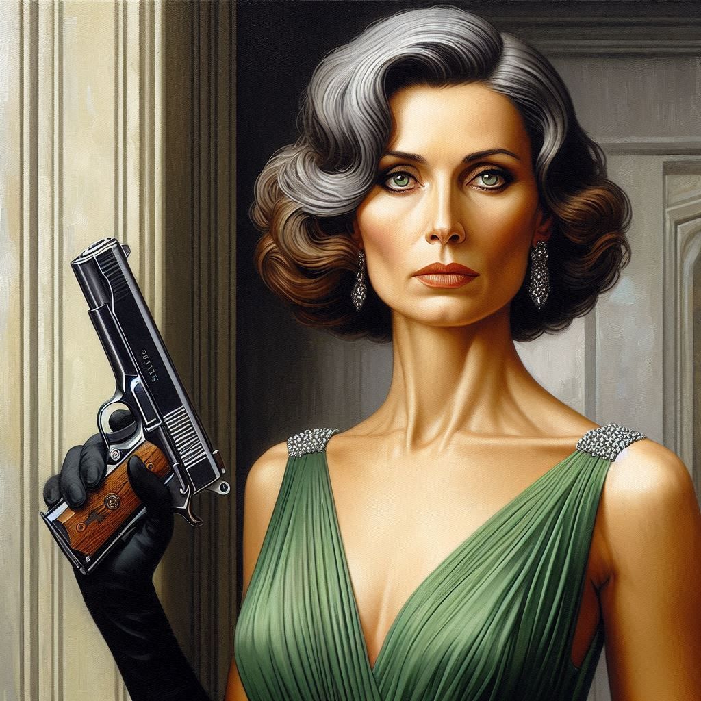 "Opera Gloves" A Deco Noir Portrait