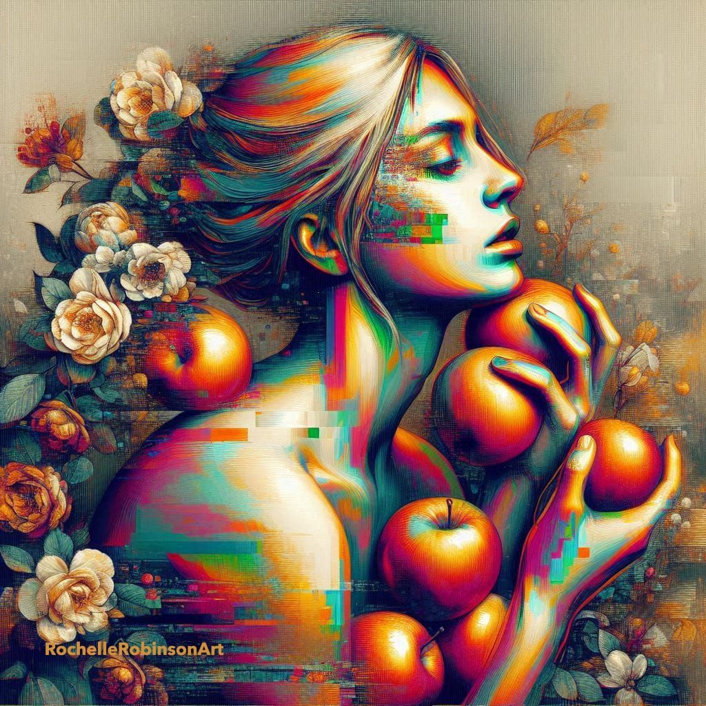 Golden Woman and Apples