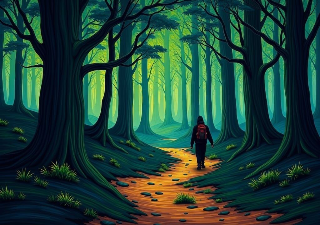 Dark Forest Trail <lora:Fortune:1.0> 