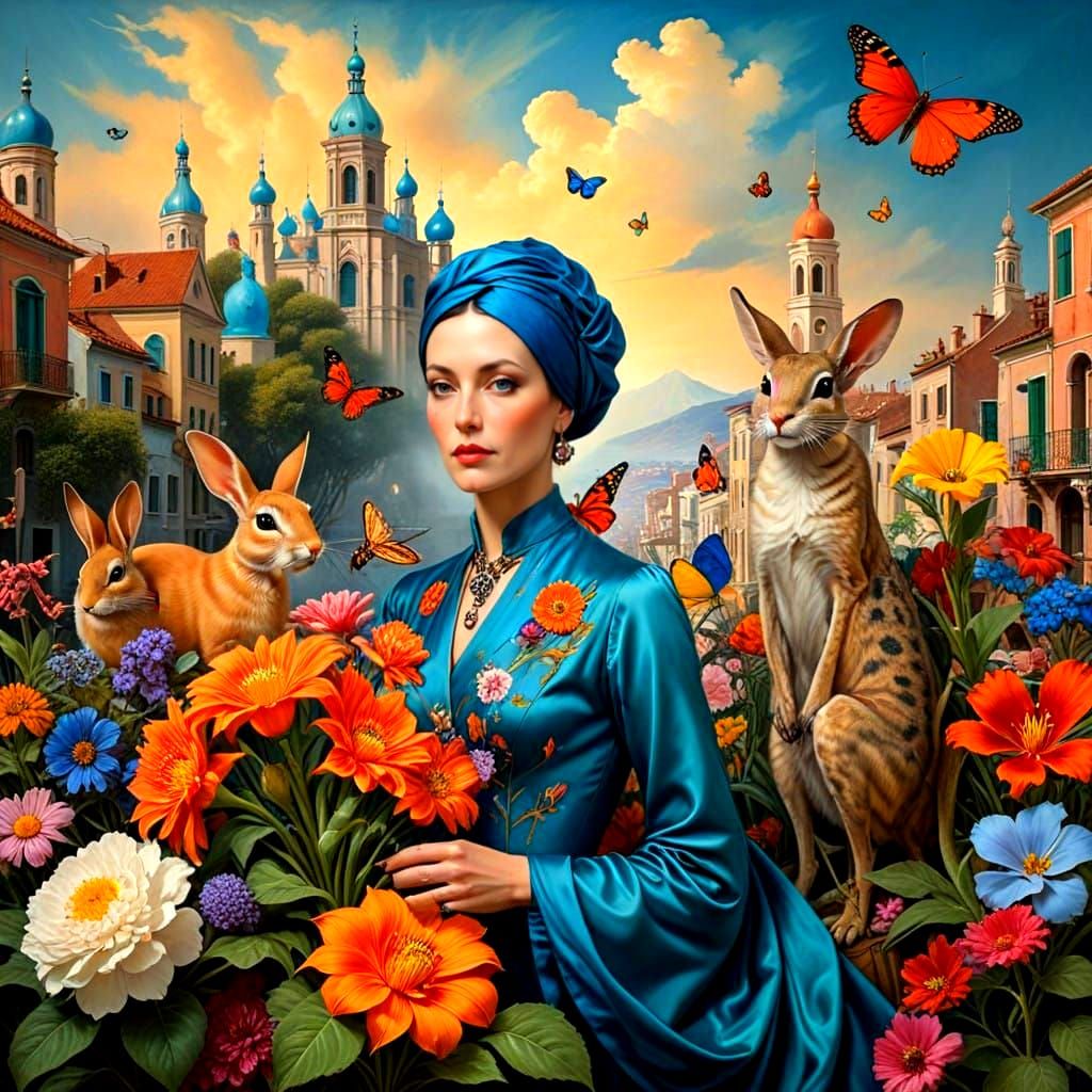 Vibrant Cityscape Portraits of Happy Ladies with Whimsical C...