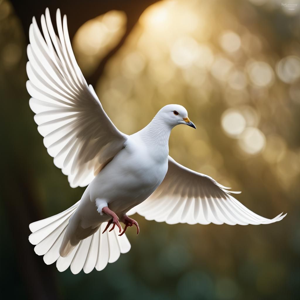 flying white dove - AI Generated Artwork - NightCafe Creator