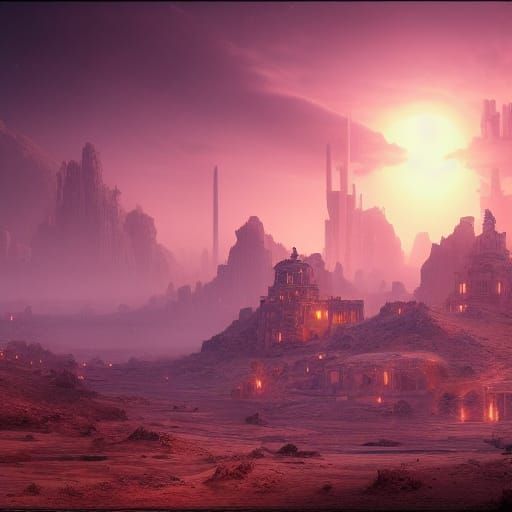 an abandoned ghost city in the desert