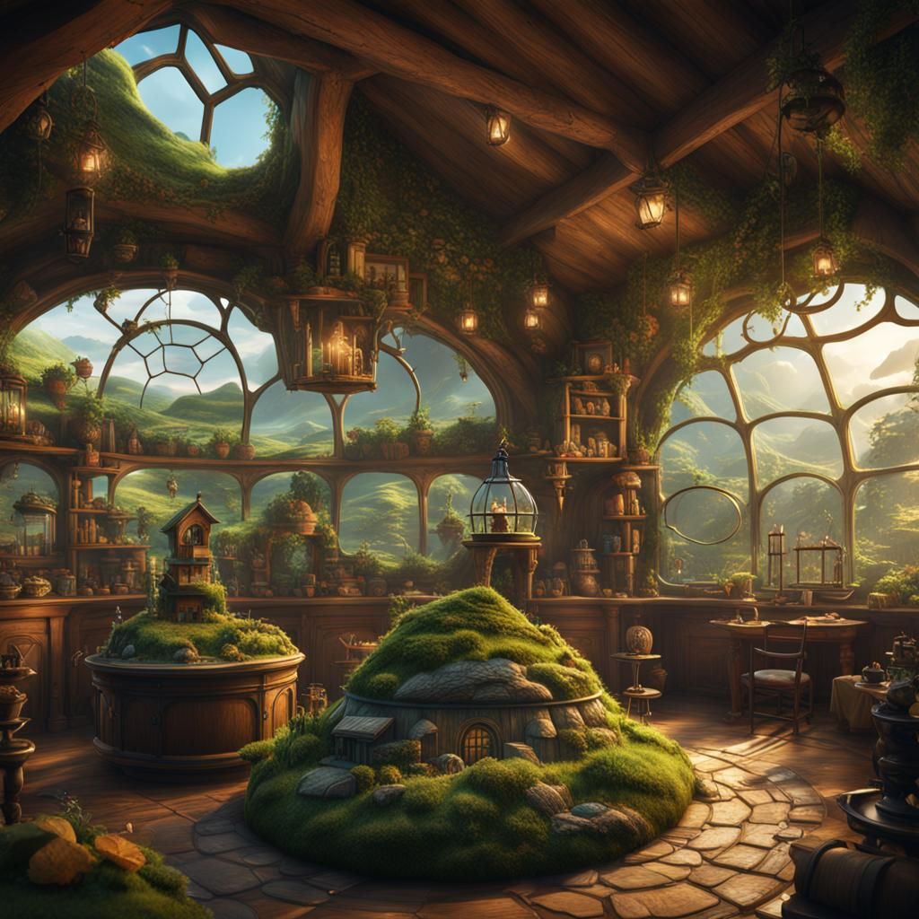 Hobbiton inside of a terrarium