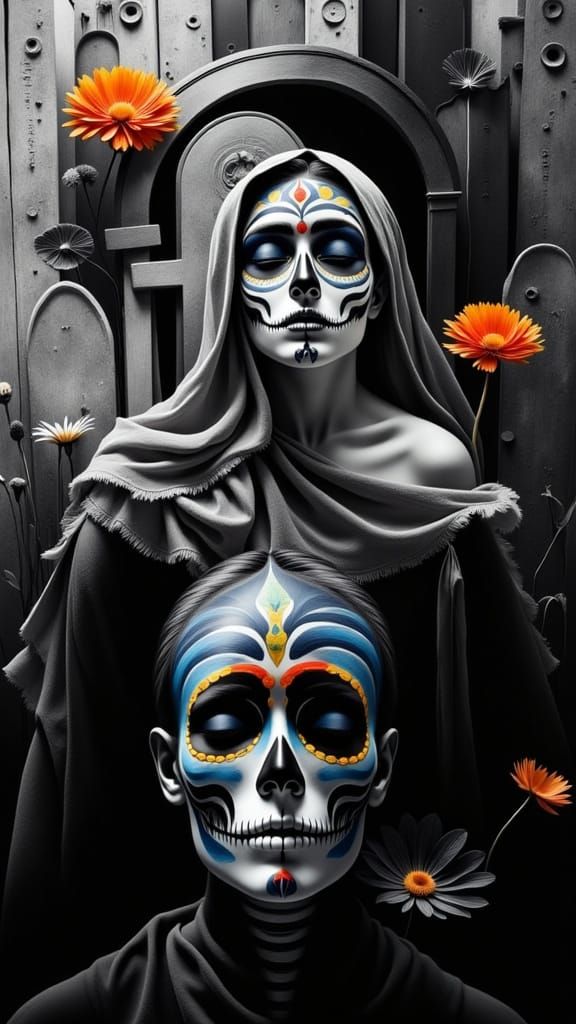 <lora:DDM Calavera 2:1.0> <lora:Cubism Bones:1.0> <lora:Ofrenda:1.0> <lora:Punk SN2:1.0> Alebrijes day of the dead