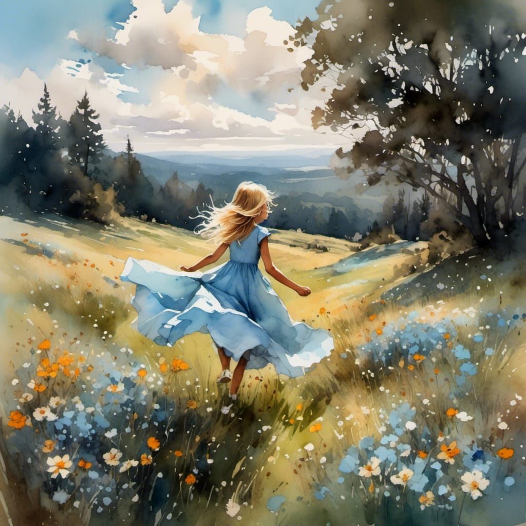 Skipping through Wildflowers  by @Helix