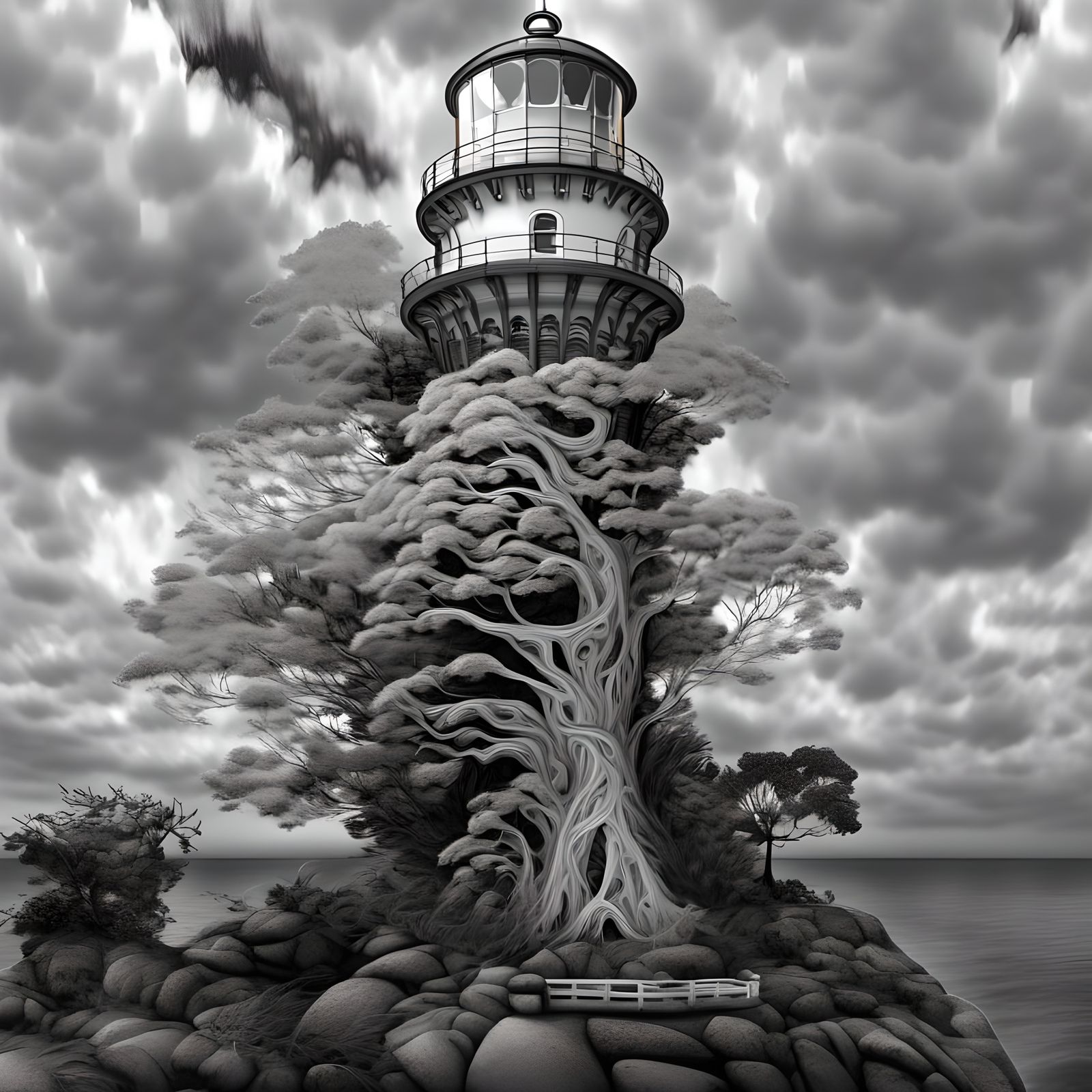 Fraktyle Portrait, Rivertree, Yamba, Lighthouse, Flora intuitive hyper adaptive heergaard genus 3-manifold, fraktyle wav...