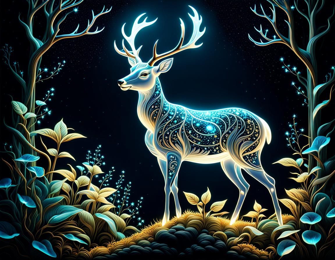 Bioluminescent deer  by @Mini