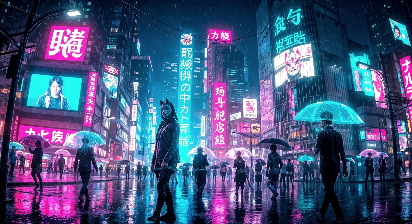 Cyberpunk Tokyo Nights With Fox Guardian