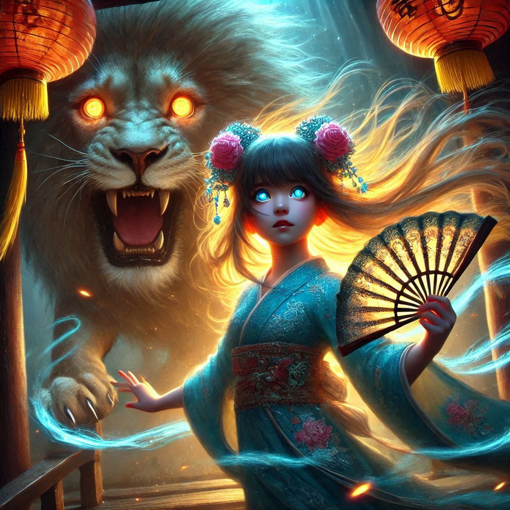 She takes her fan and throws it in the lion's den