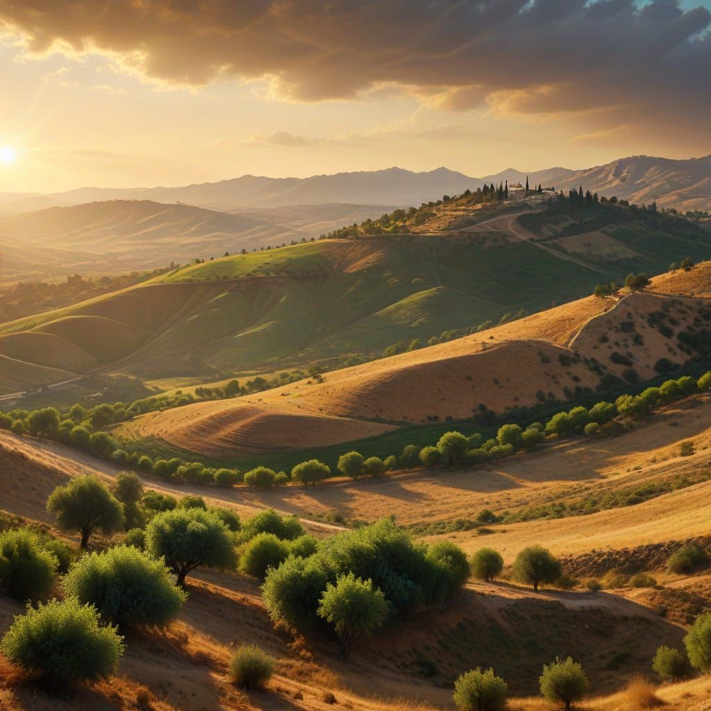 Majestic Israel Landscape in Golden Sunlight