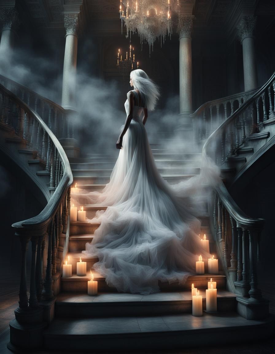 Ghost on a grand staircase  by @JMO