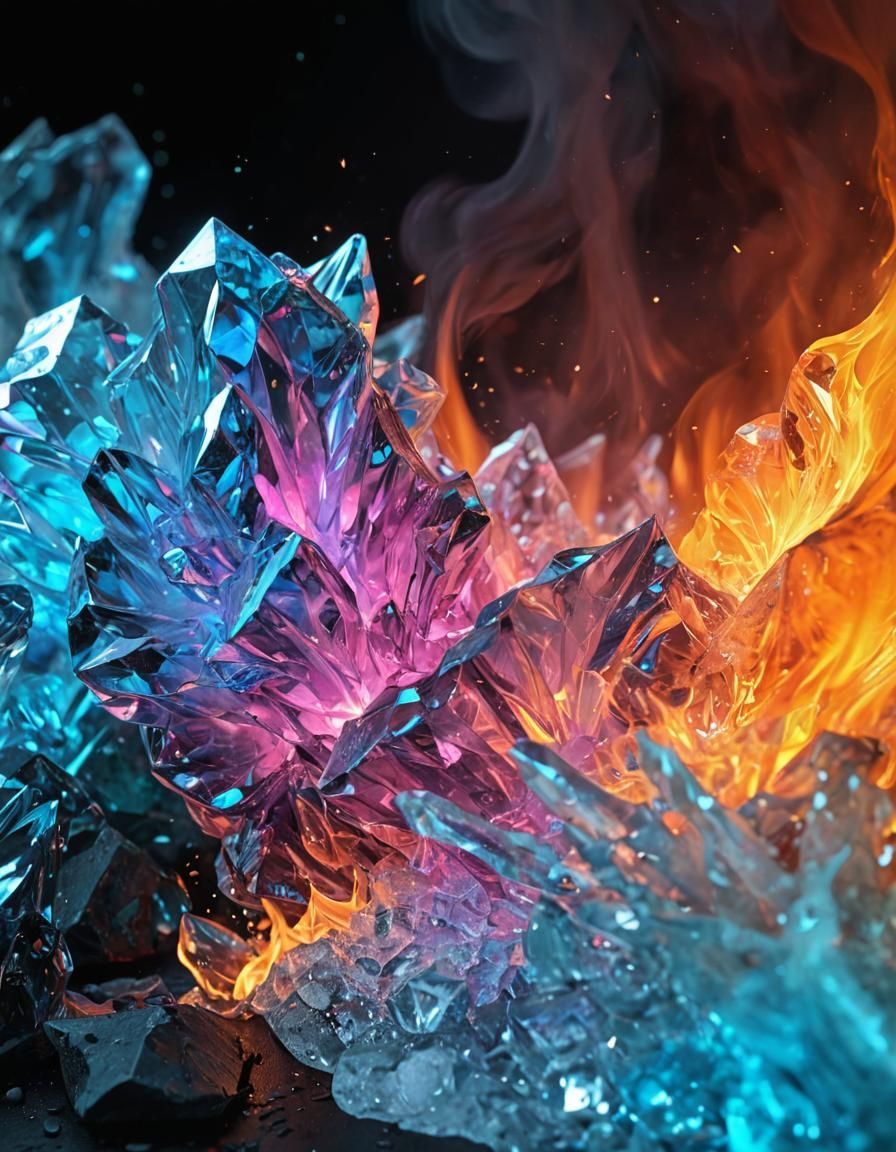 Holographic Ice on Fire in Maximalist Style