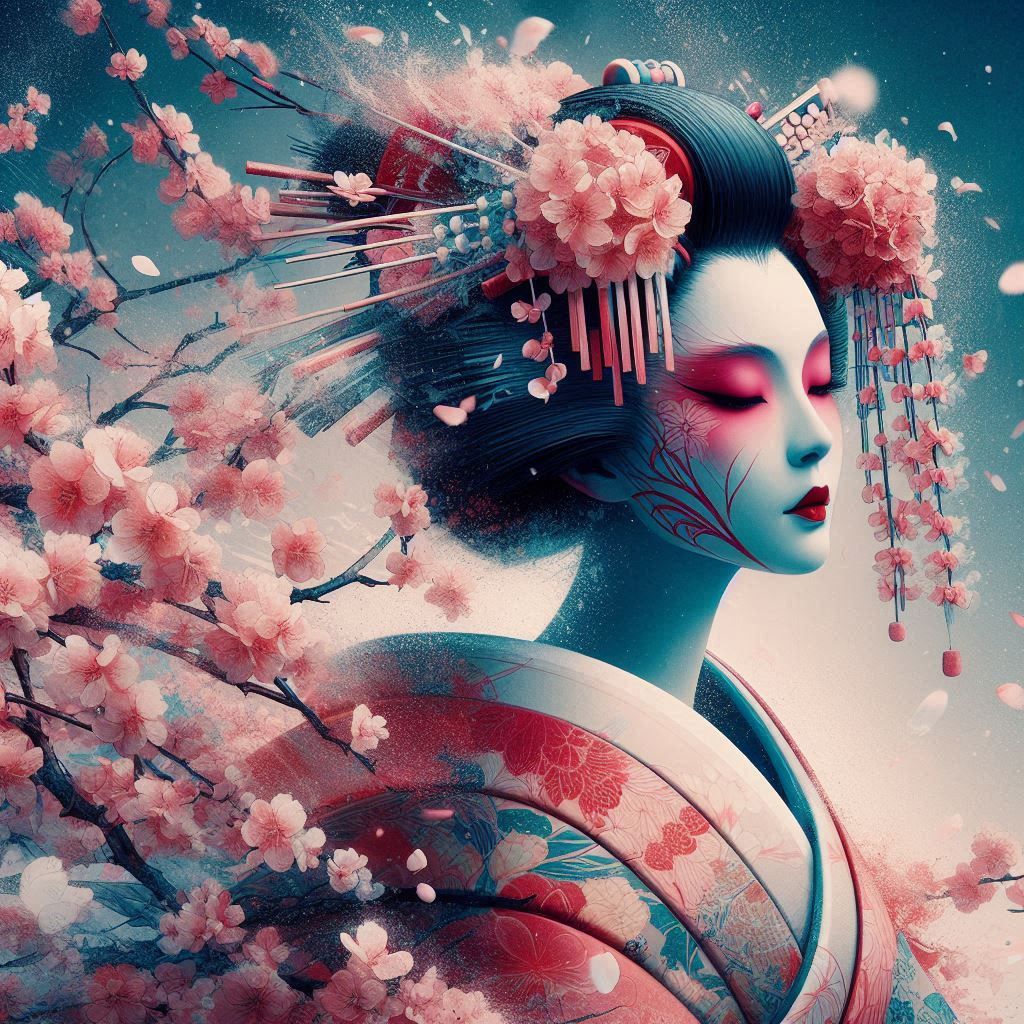 beautiful fantasy Geisha portrait