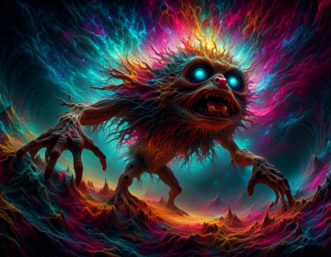 Enraged Fur Troll in Volumetric Light