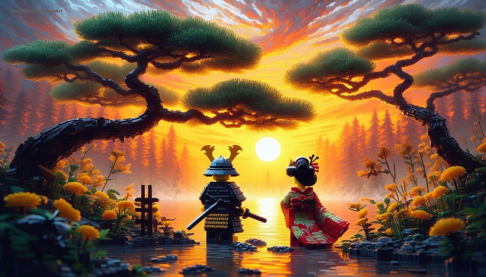 Samauri and Geisha - Lego Art