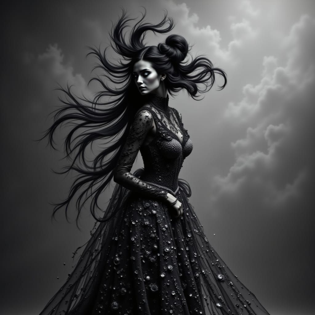 black and white <lora:The BWYinYang of Red:1.0>