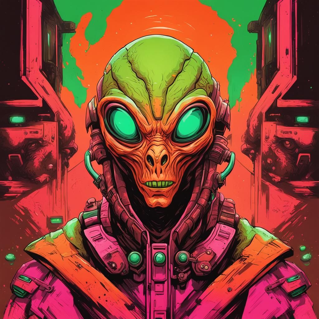 alien portrait - wildcore/scenepunk
