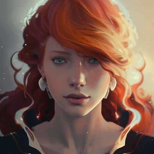redheaded mage head and shoulders portrait, 8k resolution concept art ...