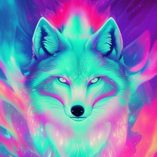 Neon fox - AI Generated Artwork - NightCafe Creator