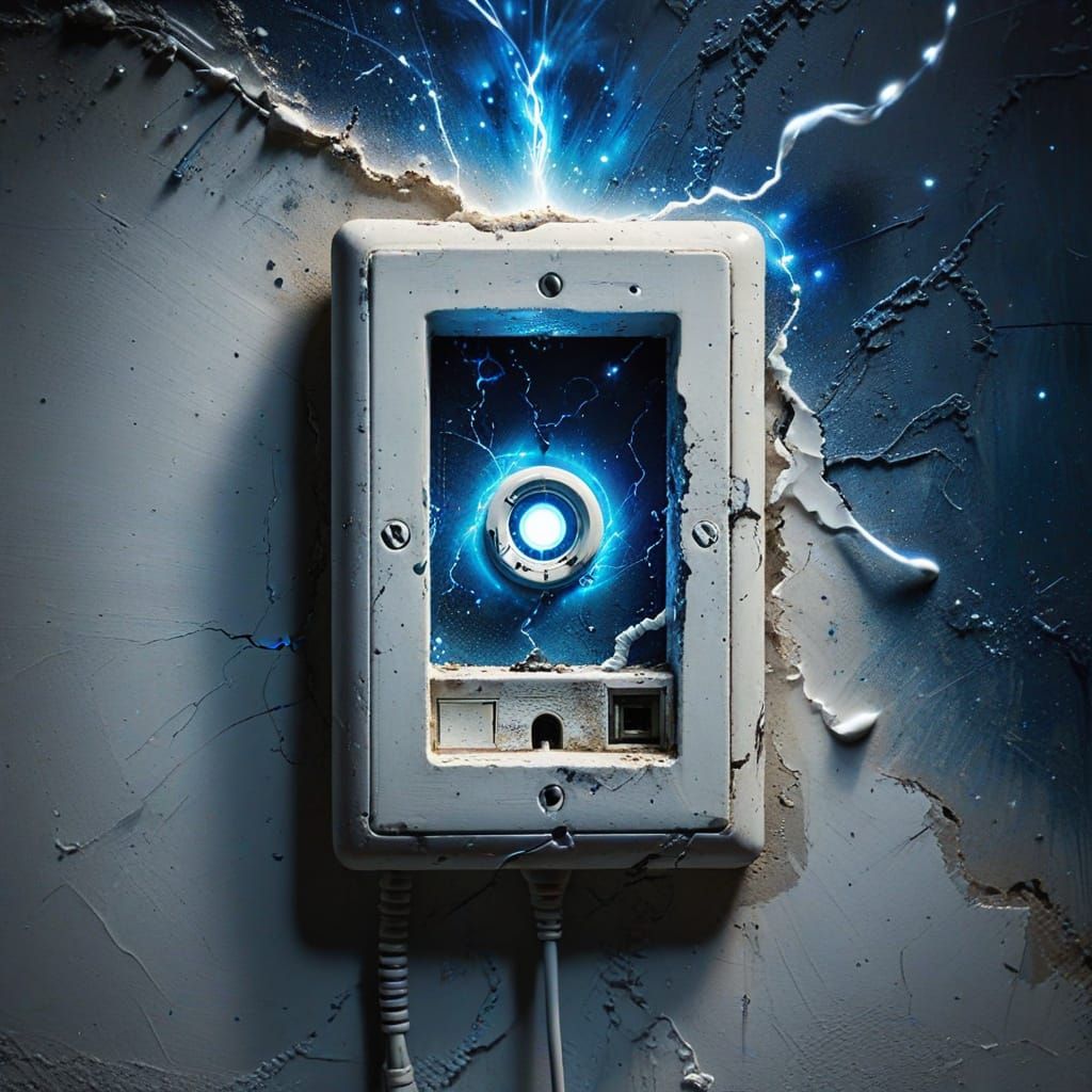 Sci-Fi Wormhole Emanating From Electrical Outlet