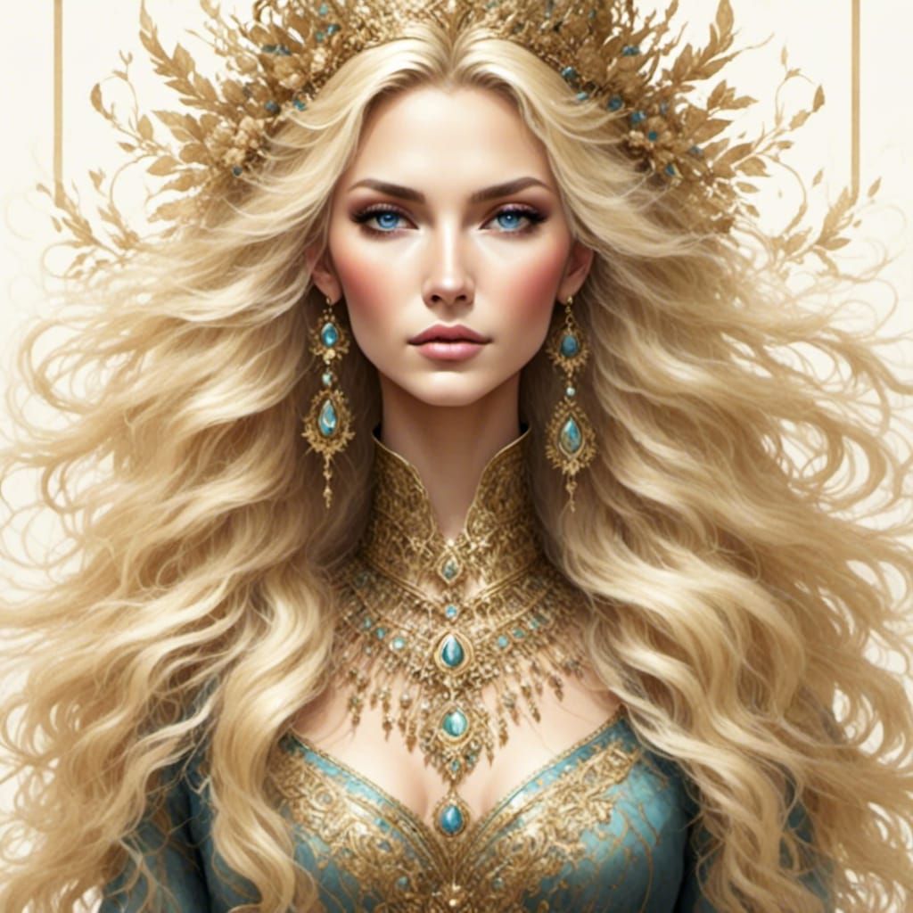<lora:Ink Drawing:1.0> <lora:Female Portraits:1.0> <lora:Blonde domina:1.0> Contemporary enchantress, ...  by @Francy