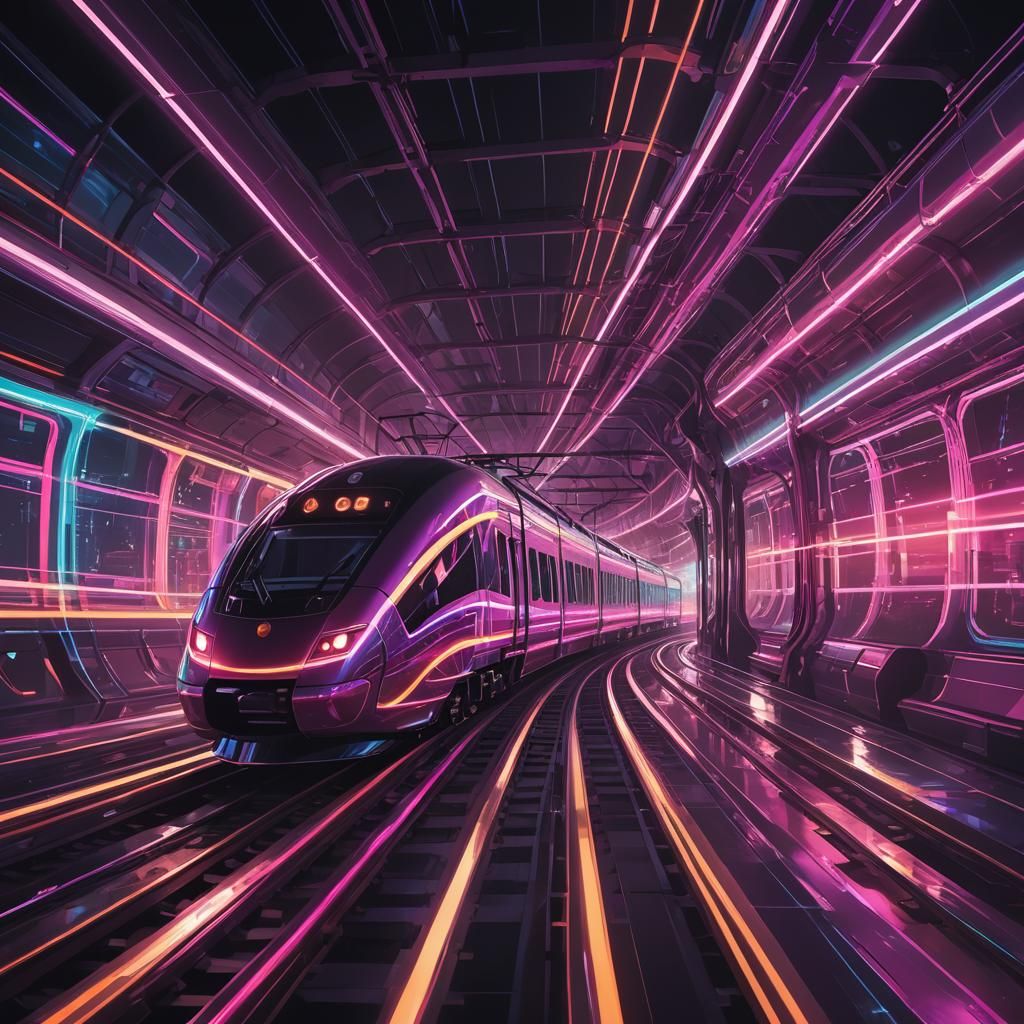 A futuristic train speeding along  by @Midnight Poison Coffee